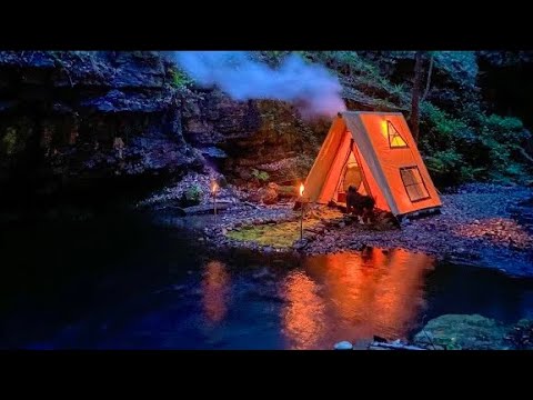 3 Days SOLO CAMPING - BIG CRAB, Fishing. CATCH and COOK - Survival Skills - BUSHCRAFT Tent Shelter