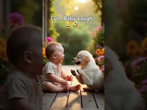 Cute baby Laugh 😂#cute #cutebaby #babylaugh #baby #cutecat #cutepuppy #fyp #ai