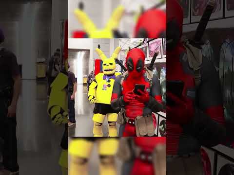 Pikachu behind Deadpool!😂#anime #shorts