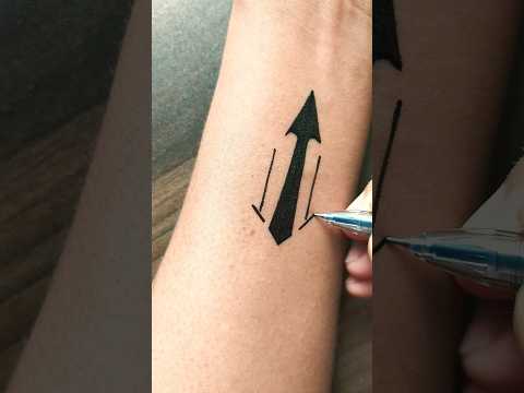 Very easy trident 🔱 tattoo idea......#art #tattoo #temporarytattoo #asmr