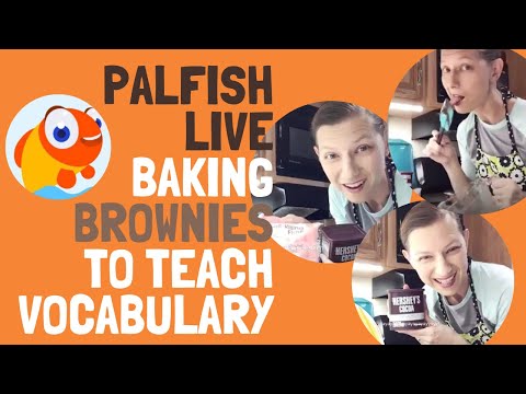 PalFish Live using a Brownies baking session to teach vocabulary in the kitchen with Teacher Kristy