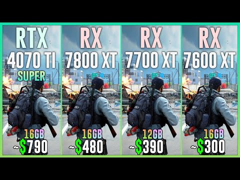 RTX 4070 TI SUPER vs RX 7800 XT vs RX 7700 XT vs RX 7600 XT - Test in 25 Games