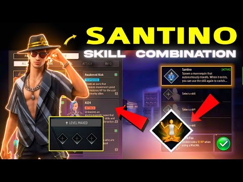 Santino character Best combination 2024 | Best character combination in free fire | Santino Ability