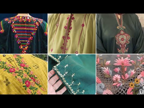 Latest Hand Embroidery Designs for dresses|Easy Hand Embroidery designs|#embroiderydesign