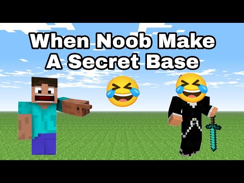 When Noob Make A Secret Base 🤣 #shorts #minecraftshorts #youtubeshorts #ytshorts #minecraft