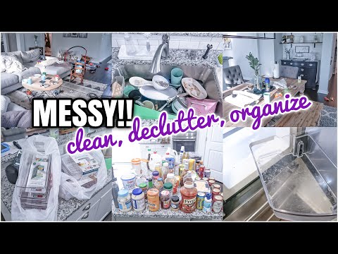 MESSY CLEAN DECLUTTER AND ORGANIZE | COMPLETE DISASTER CLEANING | REAL LIFE MESS