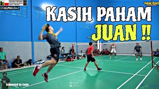 SKOR PADAT MERAYAP ! Juan Raja Tarkam Berjibaku di Tarung Bebas Badminton Jakarta Utara