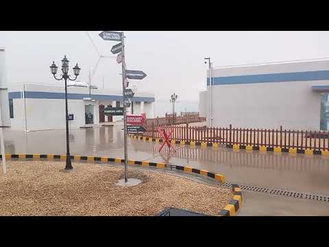 Vlog, Dust Storm before Rain at Wind Power Plant Substation. During Rain. After Rain Transformation