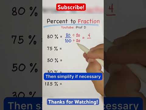 How to Convert Percent into Fraction #easymathtrick #maths #mathshack #mathstricks #math