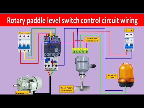 Rotary Paddle Level Switch Control Circuit Wiring Method | Rotary paddle switch wiring |