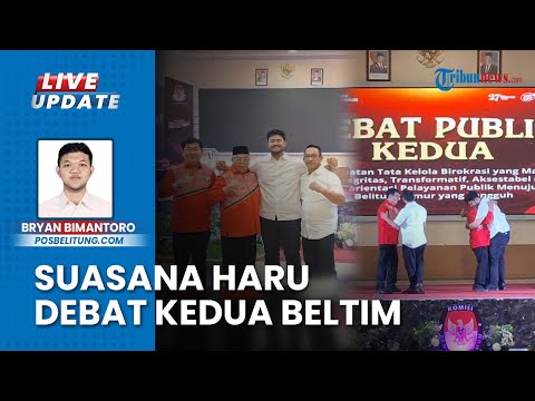 Saling Pelukan Paslon Bupati & Wabup seusai Saling Lempar Gagasan di Debat Pilkada Belitung Timur