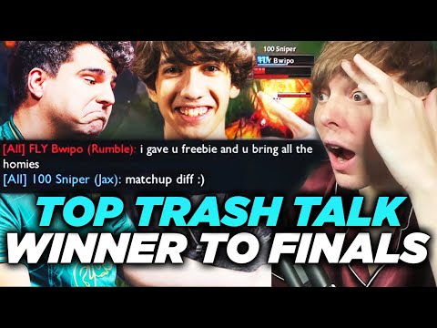 LS | BWIPO VS SNIPER! TOP LANE TRASH TALK FOR FINALS | FLY vs 100T