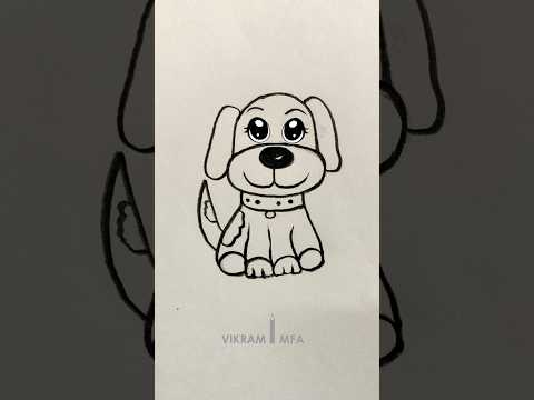 How to draw a dog / simple  dog drawing  step by step / out line drawing