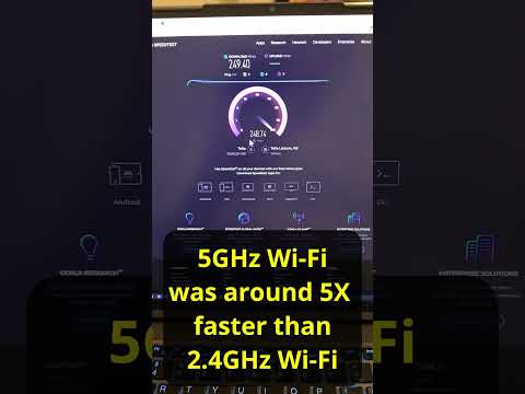 2.4 vs 5 GHz Wi-Fi speedtest (upload & download, 5GHz was 5X faster)