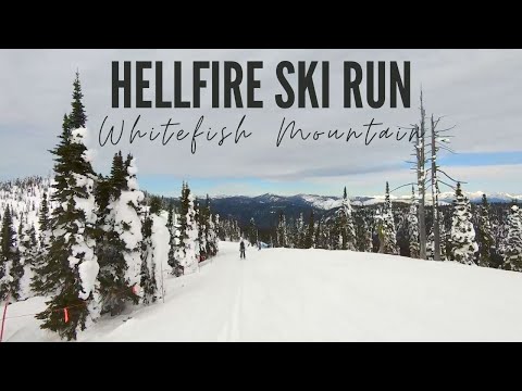 Skiing Whitefish Mountain Ski Resort Montana: Hellfire Ski Run POV Big Mountain Whitefish Montana