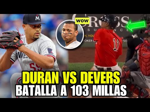 JHOAN DURAN ENFRENTÓ A RAFAEL DEVERS CON RECTAS DE 102 y 101 MILLAS, RED SOX VS TWINS LIVE - MLB