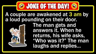 🤣 BEST JOKE OF THE DAY! - A man and his wife are jolted awake by a relentless... | Funny Daily Jokes