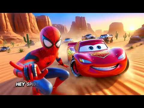 Spider-Man Races Lightning McQueen in the Desert | Exciting Kid's Song!