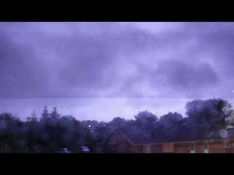 Short but fierce nighttime lightning storm as cold front hits Denmark in late Summer