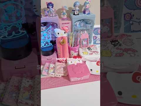 sanrio temu haul! 🎀 #sanrio #kawaii #diy #asmr #kpop#hellokitty #unboxing#desk#stationery #mymelody