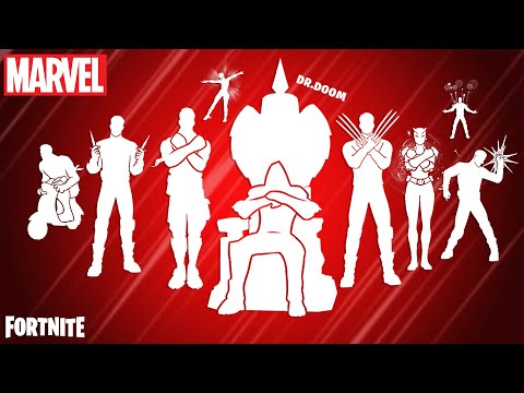 ALL 50 MARVEL DANCES & EMOTES IN FORTNITE (Absolute Doom Season)