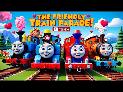 The Friendly Train Parade | Fun Kids Song with Chuggy, Sparky, Bessie & Rusty 🚂🎉