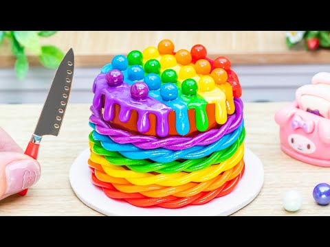 Magical Rainbow Cake 🌈 Beautiful Miniature Rainbow Chocolate Cake Decorating Ideas by Lotus Cakes