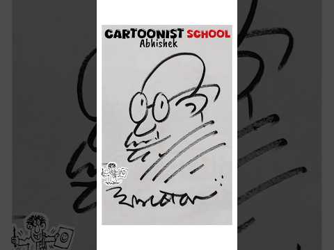 Mahatma Gandhi  2 October | cartoon drawing | How to draw  gandhi caricature | #shorts