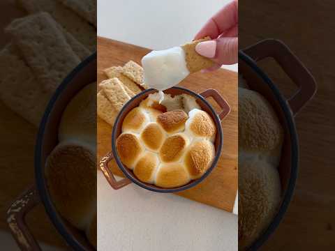 *ASMR* S’MORES DIP! #asmr #fall #fallrecipe #halloween #halloweenpartyfood #snack #dessert