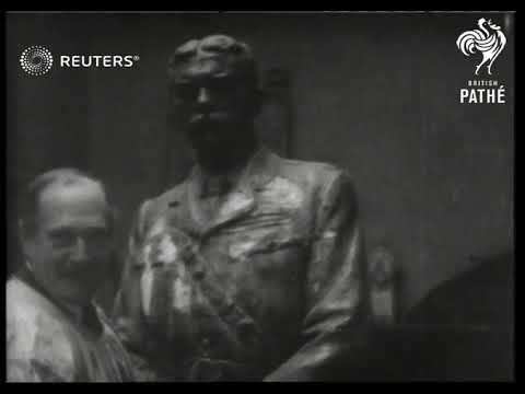 Kitchener National Memorial. Mr. John Tweed, the famous Sculptor, at work on his figure of...(1926)