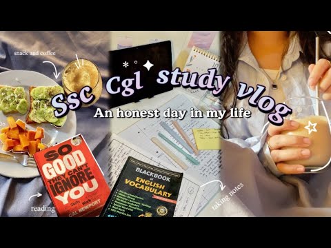 SSC CGL study vlog📓🎧|An honest day of an ssc aspirant#sscaspirants #ssccgl #studyvlog #productive