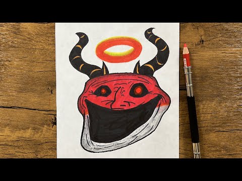 Creepy art | how to draw troll face step-by-step