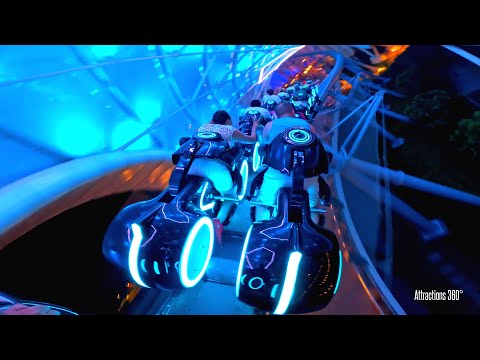 TRON Ride at Night | Back & Front Row POV | Walt Disney World 2024