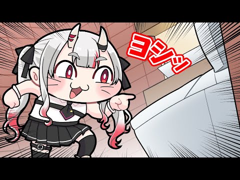 【手描き】トイレを詰まらせて一生のトラウマになる百鬼あやめ【こまいぬ/切り抜き/Hololive】