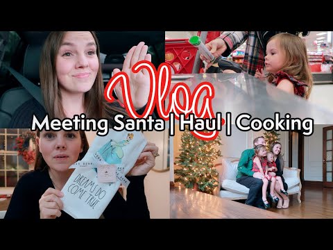 Christmas-y Sunday Vlog | Meeting Santa | Target Haul | Home Goods Haul | Cooking