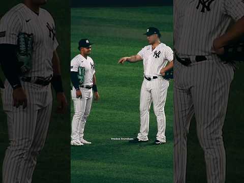 Giancarlo Stanton coaching up Jasson Dominguez 🔥 #shorts #giancarlostanton #jassondominguez