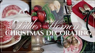 LITTLE WOMEN CHRISTMAS DECORATE WITH ME 2024 | Vintage Christmas Decorating Ideas