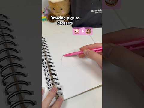 Drawing pigs as desserts 🐷🍩 #youtubeshorts #drawing #viral