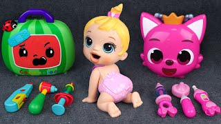 96 Minutes Pinkfong Ambulance ASMR, Satisfying Unboxing Doctor Play Set vs Tina Unboxing Toys