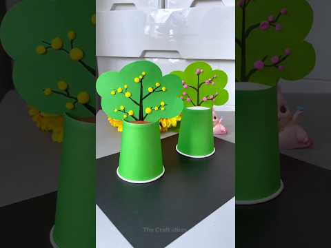 How to make tree with paper se ped kaise banate hain new paper craft ideas #shorts #craft #diy