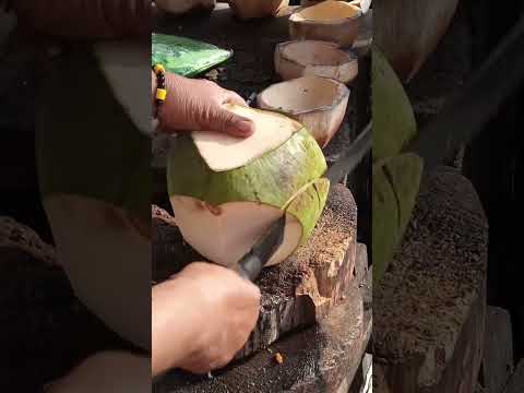 perfect coconut cutting skills Asmr #cuttingskills #streetfood #youtubeshorts @GatchieJr33