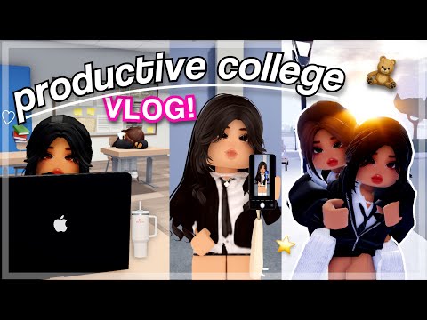 COLLEGE VLOG 🖇📚 *productive* | Roblox Berry Avenue Roleplay