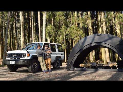 Camping with my dog on the new Land Cruiser 70 | ASMR