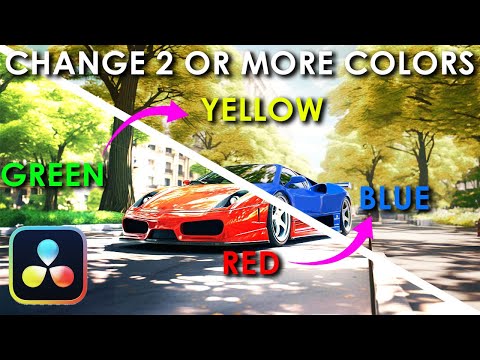 How to change 2 OR MORE COLORS in Davinci Resolve! Efficient Workflow and fast production!