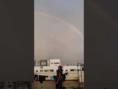 I saw double rainbow 🌈  || rainbow || #shorts #trending #viral #rainy #telugu #rishisthings