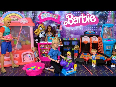 Barbie & Ken Doll Family Arcade Games & Prizes with New Baby Story