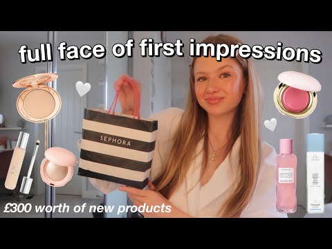 FULL FACE OF FIRST IMPRESSIONS *£300 worth of new products🧴🧖🏽‍♀️