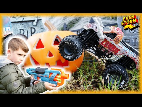 Monster Truck Halloween  Evan Storm's Zombie Invasion Challenge