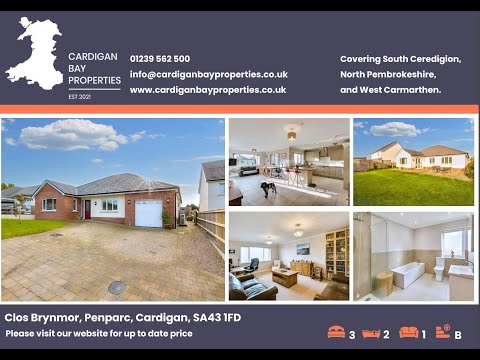 Property For Sale ; Modern 3 bedroom bungalow, Penparc Cardigan Bay