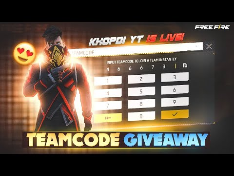 FREE FIRE LIVE CUSTOM ROOM GIVEAWAY | FF LIVE TEAM CODE GIVEAWAY | FF LIVE GIVEAWAY DJ ALOK |FF LIVE